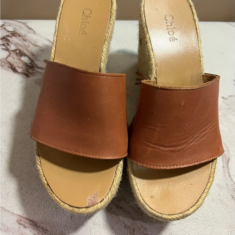 Chloe Tan Wedges - Picture 2 of 12